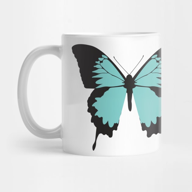 Summer Turquoise Butterfly Digital Art | Melanie Jensen Illustrations by illusima